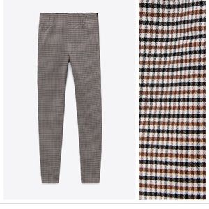 Zara leggings/trousers size medium in checkered plaid